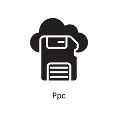 Ppc Vector Solid Icon Design illustration. Business And Data Management Symbol on White background EPS 10 File