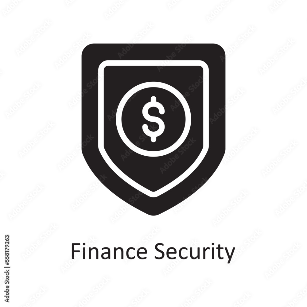 Poster finance security vector solid icon design illustration. business and data management symbol on white