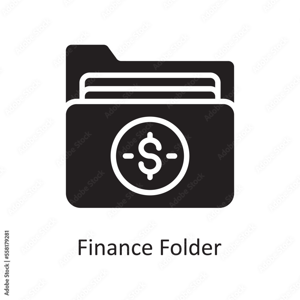 Poster finance folder vector solid icon design illustration. business and data management symbol on white b