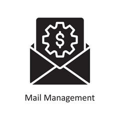 Mail Management Vector Solid Icon Design illustration. Business And Data Management Symbol on White background EPS 10 File