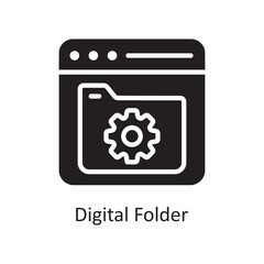 Digital Folder Vector Solid Icon Design illustration. Business And Data Management Symbol on White background EPS 10 File