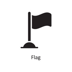 Flag Vector Solid Icon Design illustration. Business And Data Management Symbol on White background EPS 10 File