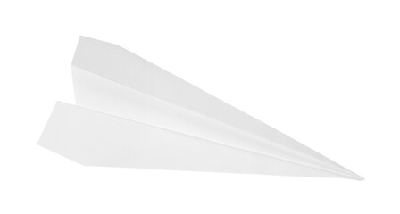 One handmade paper plane isolated on white