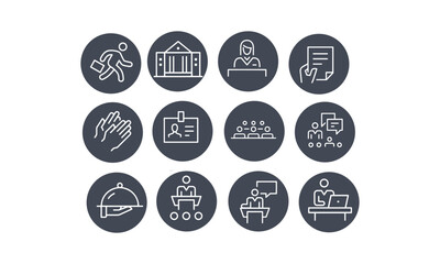 Business Convention Icons Set vector design pack