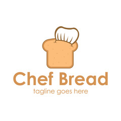 Chef Bread Logo Design Template with Bread icon and Hat icon. Perfect for business, restaurant, company, mobile, app, Restaurant, icon, etc