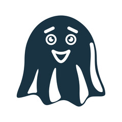 Fluffer, ghost, pornographic icon. Editable vector logo.