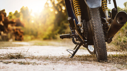 Motorcycle tires that have been used in country travel. © MOUNTAIN
