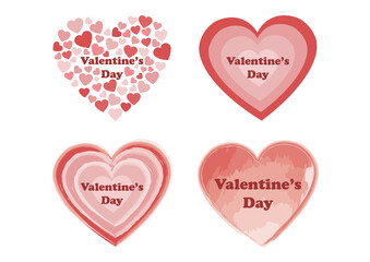 Set of valentines hearts Valentine's day Valentines day 2024