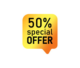 discount 50% tag special offer golden fifty percent off