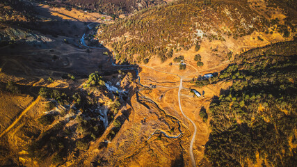 Fototapeta na wymiar Hot Springs, Northern California, California, Aerial, Aerials
