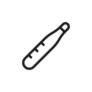 recommend clip art: Classic thermometer temperature in vector outline icon