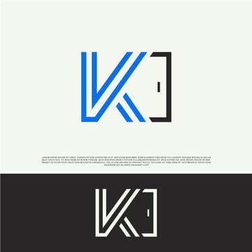 creative K letter formed by parallel lines. Vector design template elements for your application or corporate identity. logo letter k line