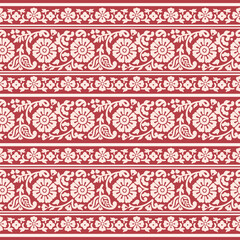 FLORAL SEAMLESS BORDER PATTERN IN  EDITABLE VECTOR FILE