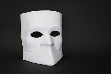 Venice Mask Bauta, Casanova mask on dark background. Concept - Venice carnival-masquerade,...