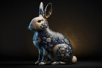 Chinese zodiac rabbit. Generative AI.