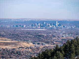 view of the city of Denver from the mountains