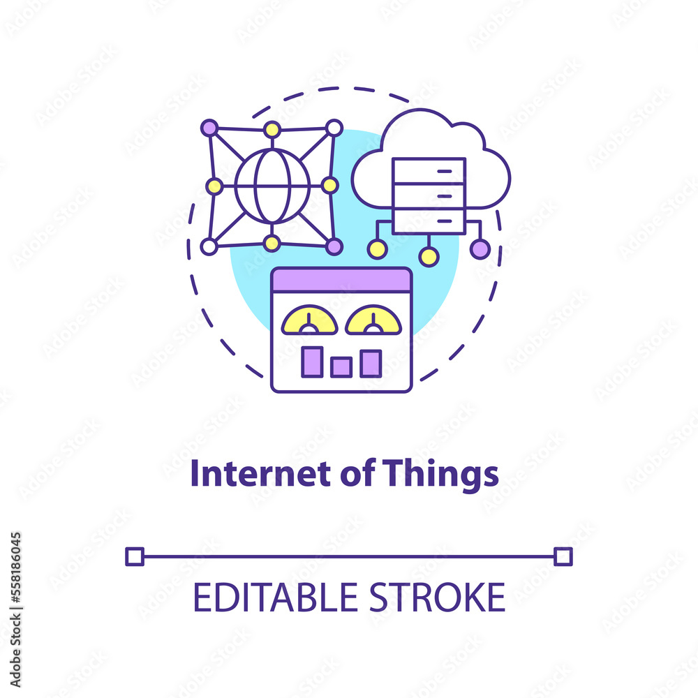 Aufkleber internet of things concept icon. artificial intelligence. data science technology abstract idea thin