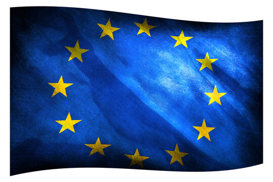 The waving flag of the European Union as a wrinkled flag © DZiegler