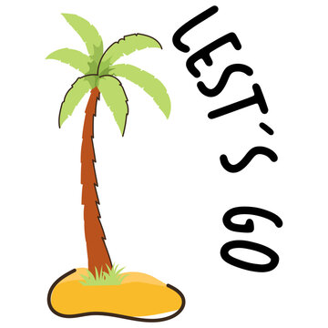 A captivating flat doodle sticker of palm tree 