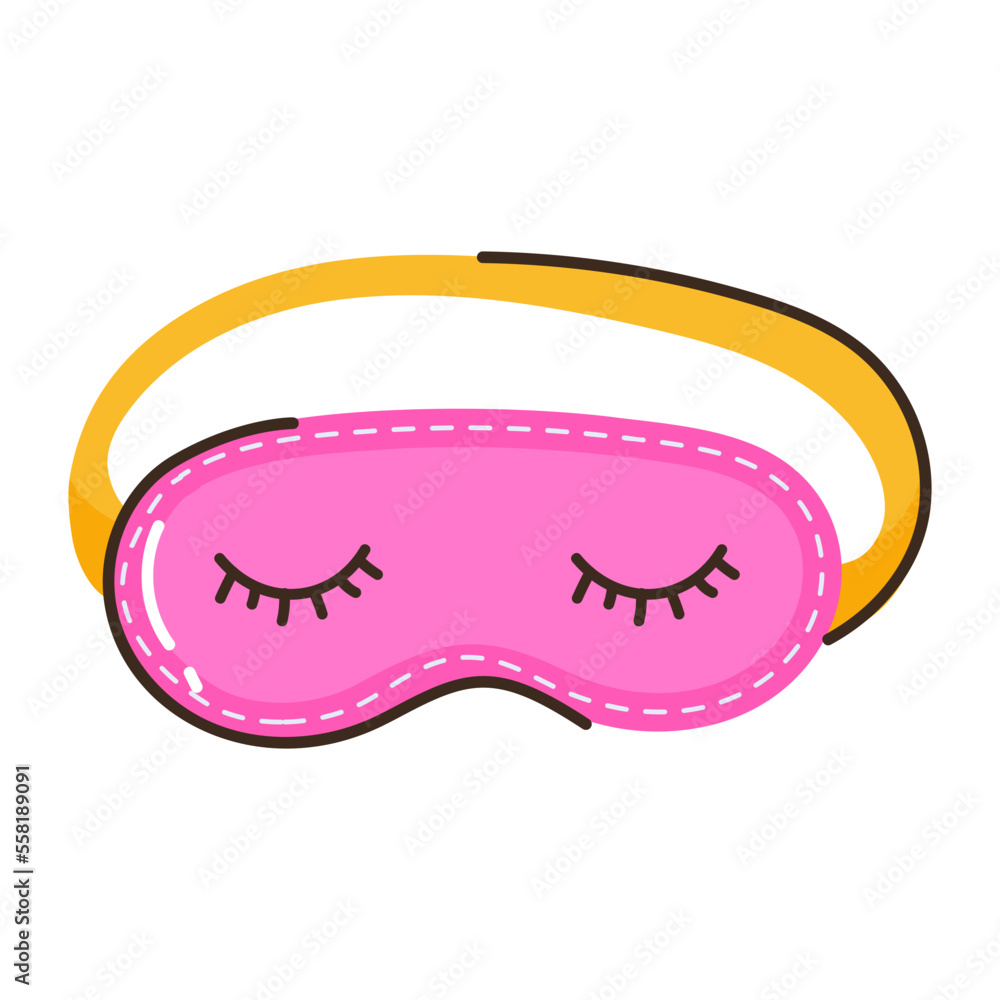 Wall mural A cute flat doodle icon of eye mask 