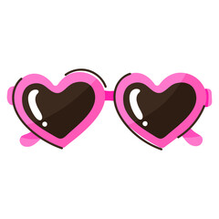 An eye catchy flat doodle icon of heart glasses 