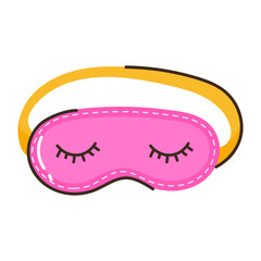 A cute flat doodle icon of eye mask 