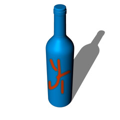 3D Weinflasche