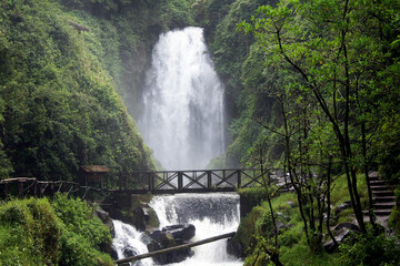 Peguche waterfall near Otavalo, Ecuador