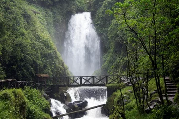 Fotobehang Peguche waterfall near Otavalo, Ecuador © Eduardo