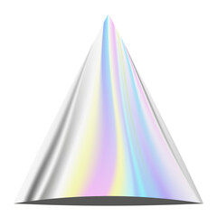 hologramowa czapeczka urodzinowa mieniąca w kolorach tęczny na przyjęcie lub urodziny, karnawał - obrazy, fototapety, plakaty
