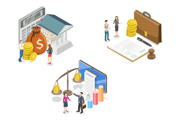 3D Isometric Flat  Conceptual Illustration of Funding, Grants And Incentives