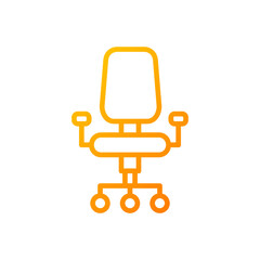 Office chair pixel perfect gradient linear vector icon. Adjustable stool. Ergonomic sitting. Home furniture store. Thin line color symbol. Modern style pictogram. Vector isolated outline drawing