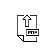 PDF Document Upload Icon Vector Template