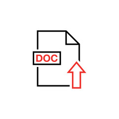 DOC Document Upload Icon Vector Template