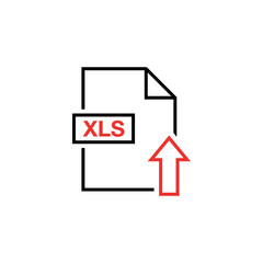 XLS Document Upload Icon Vector Template
