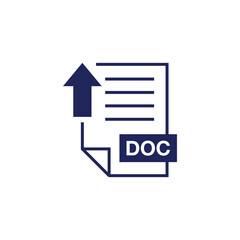 DOC Document Upload Icon Vector Template