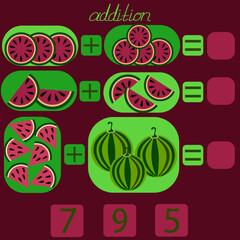 count the watermelons in the picture and put the desired number