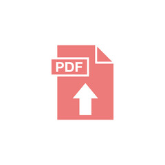 PDF Document Upload Icon Vector Template