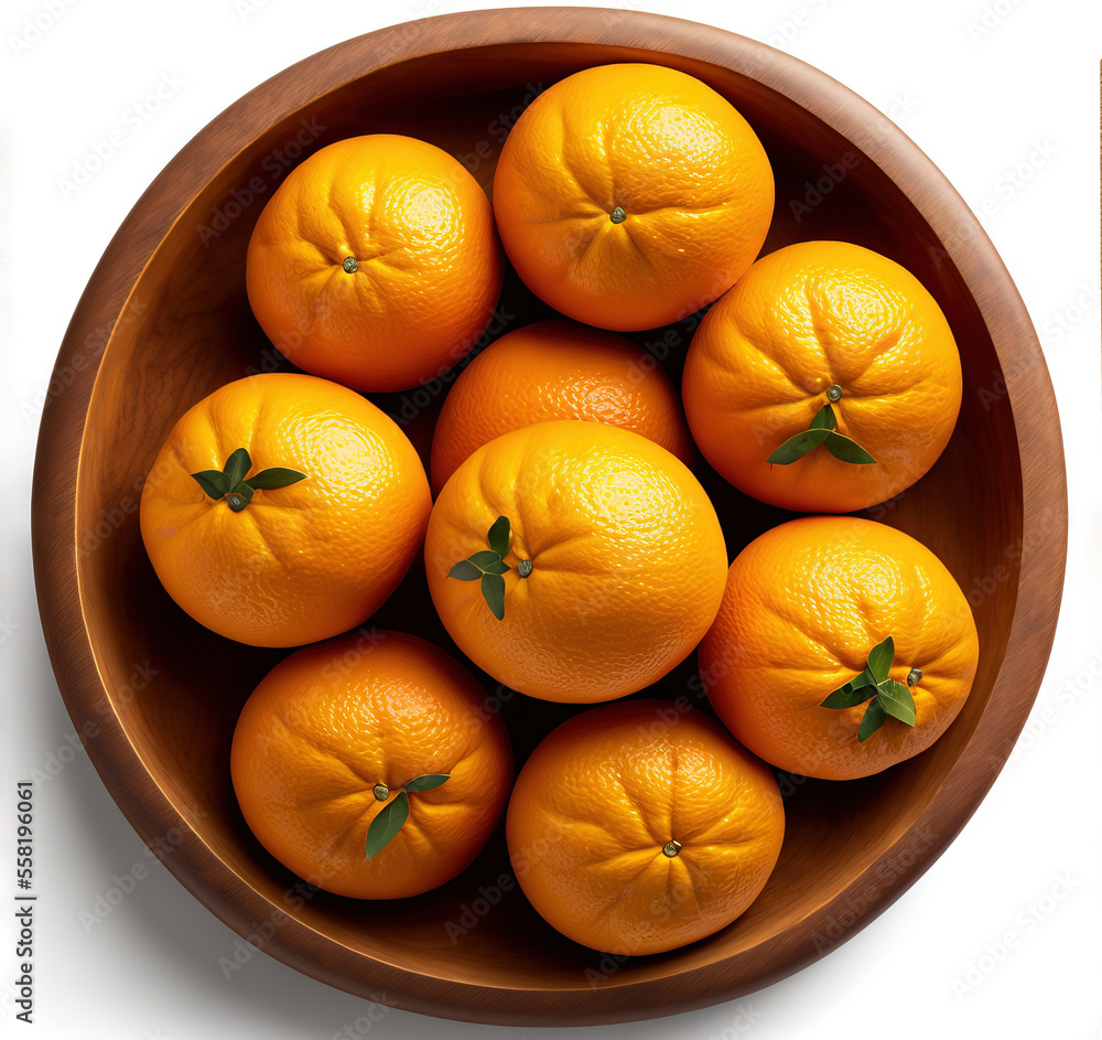 Poster a bowl of oranges sitting on top of a wooden table next to a wooden cutting board with a knife and a