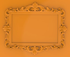 Orange vintage frame on a orange background