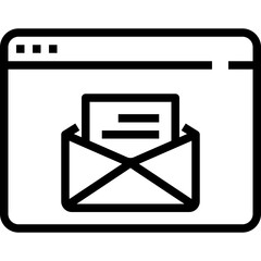Email message browser interface icon