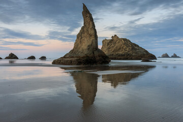  unique sea stacks of Bandon Beach, Oregon, USA