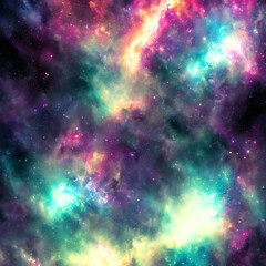Obraz na płótnie Canvas Colorful star nebula model texture render
