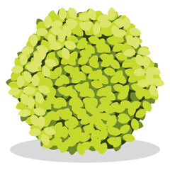Green bush icon. Vector illustration.	