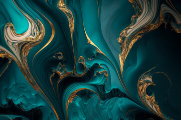 Fototapeta Swirls of multi color marble . Liquid marble texture. Fluid art. abstract waves skin wall luxurious art ideas. Generative AI obraz