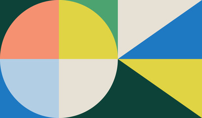 Simple with vintage colors shapes geometric vector background design