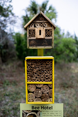 Bee hotel in the woods