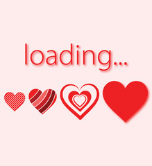 loading with heart shape love valentine