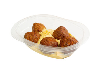 Falafel Balls Isolated, Fried Chickpea Balls, Traditional Arabic Street Food, Falafel on White Background