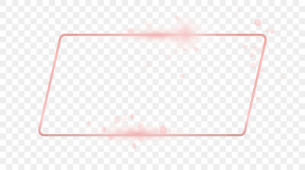 Rose gold glowing rounded rectangular shape frame